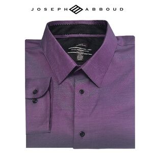 Joseph Abboud Cotton Dress Shirt Non Iron Slim Fit comfort Collar French Seams